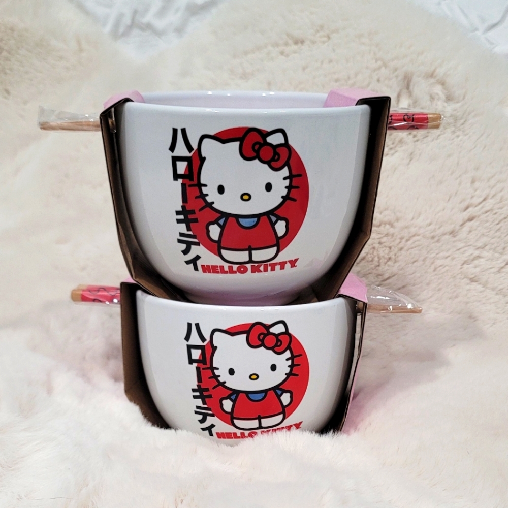 2 BOWLS - 🎀 - Hello Kitty Ramen Bowl